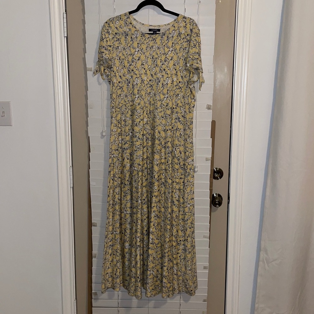 COPY - Chaps yellow floral print dress size XXL NWOT!